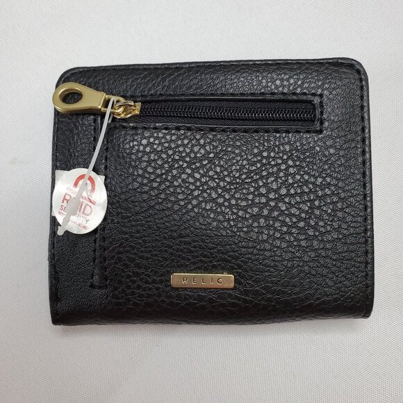 Relic Mens Bifold Wallet Card Holder Black & Brown Leather RFID-Blocking - Picture 2 of 8